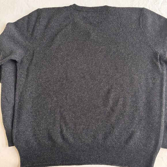 Vintage Polo Ralph Lauren Sweater Mens XL Charcoal 100% Lambswool V-Neck Pony - Picture 6 of 6